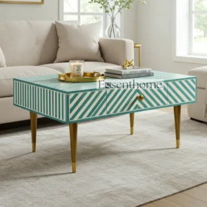 Handmade Wooden Green Coffee table  + Free Frame