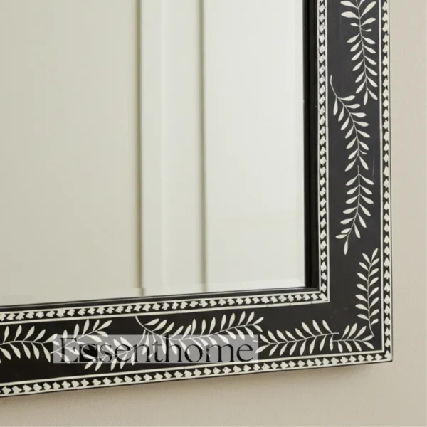 Essenthome Handmade Bone Inlay Mirror ? Elegant Floral Leaf Wall D?cor - Image 6