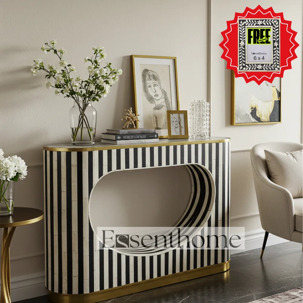 Bone console table for entryway