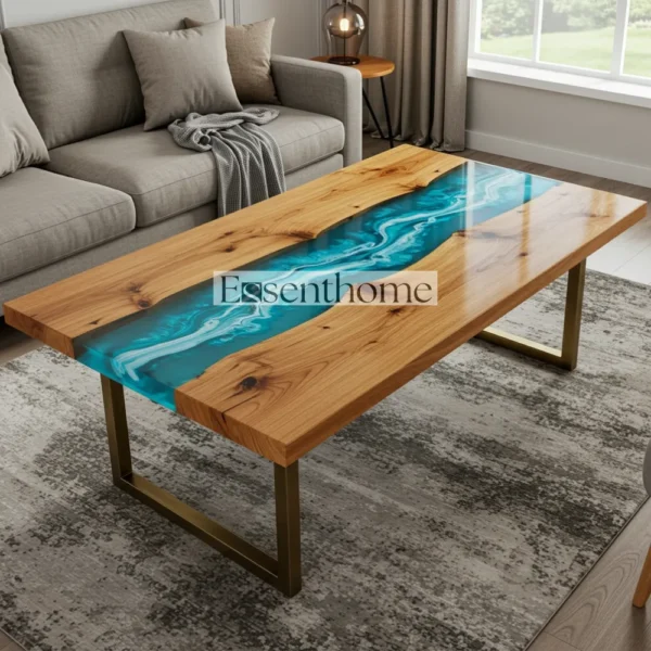 Brown Oval Coffee Table – Elegant Wooden Furniture