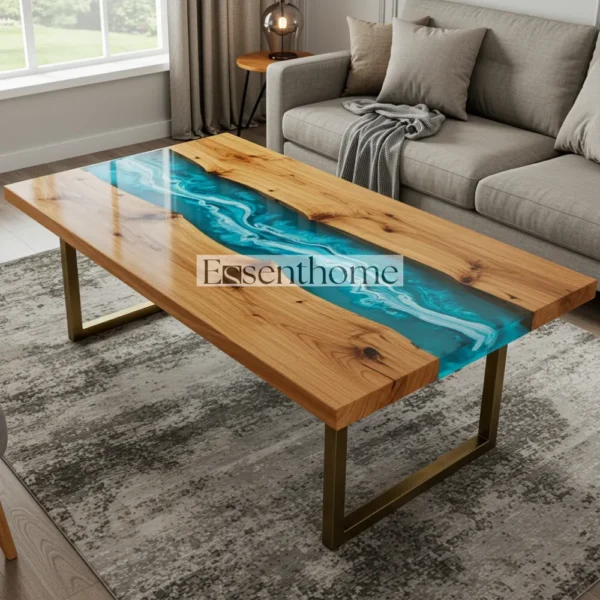 Brown Oval Coffee Table – Elegant Wooden Furniture - Image 2