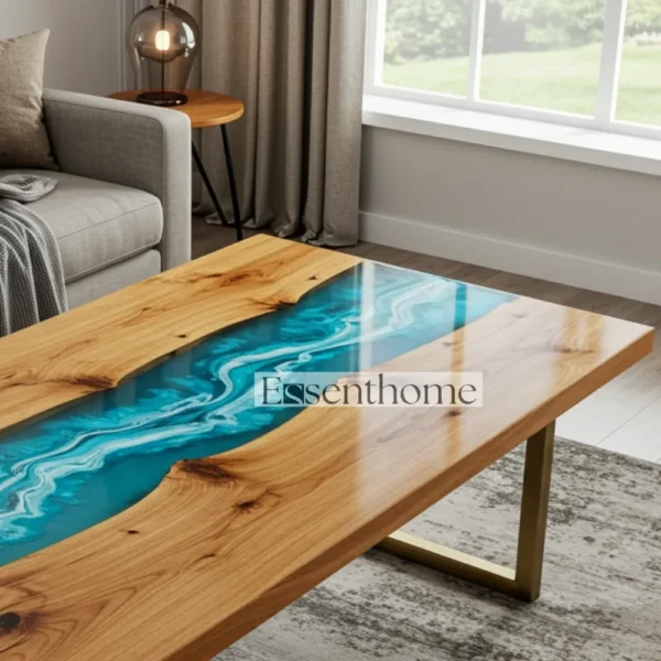 Brown Oval Coffee Table – Elegant Wooden Furniture - Image 4
