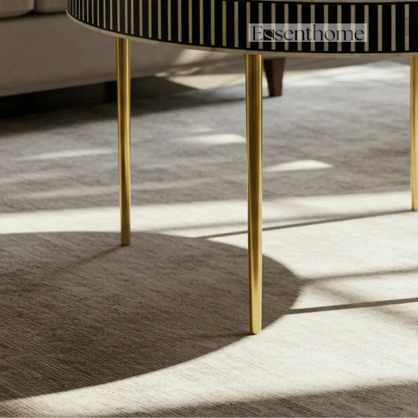 Designer Bone Inlay Coffee Table - Black & White - Image 4