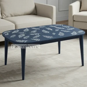 Bone Inlay Coffee Table – Round Floral Accent