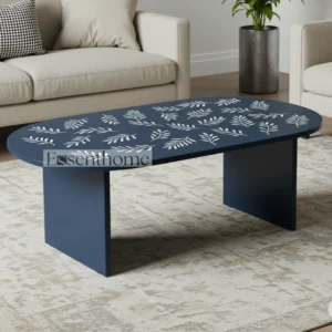 Handmade Blue Bone Inlay Coffee Table – Floral Design