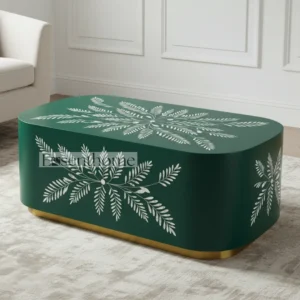 Dark Green Mother of Pearl Inlay Coffee Table – Essenthome
