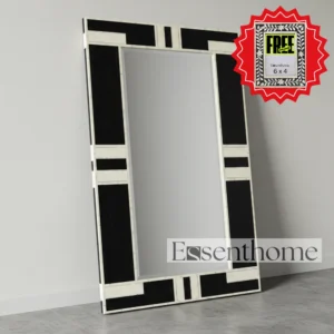 Essenthome Black & White Bone Inlay Floor Mirror – Full-Length