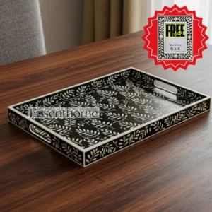 Flolar Bone inlay gift tray Black & White