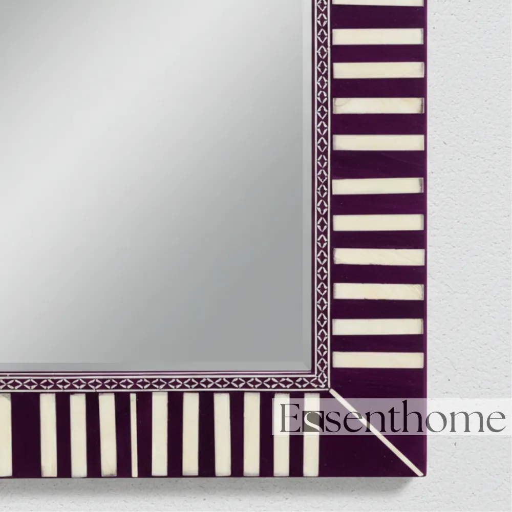 Bone Inlay Mirror for Bedroom Purple & White - Image 5