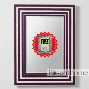Essenthome Bone Inlay Wall Mirror Purple & White