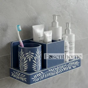 Luxury Blue Bone Inlay Bathroom Shelf